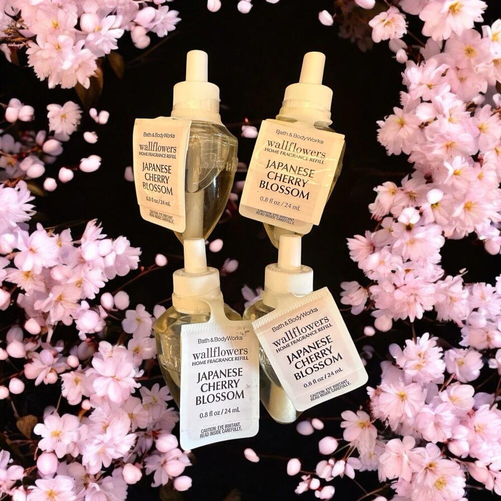 4 Bath & Body Works Japanese Cherry Blossom Wallflowers Refill Bulbs